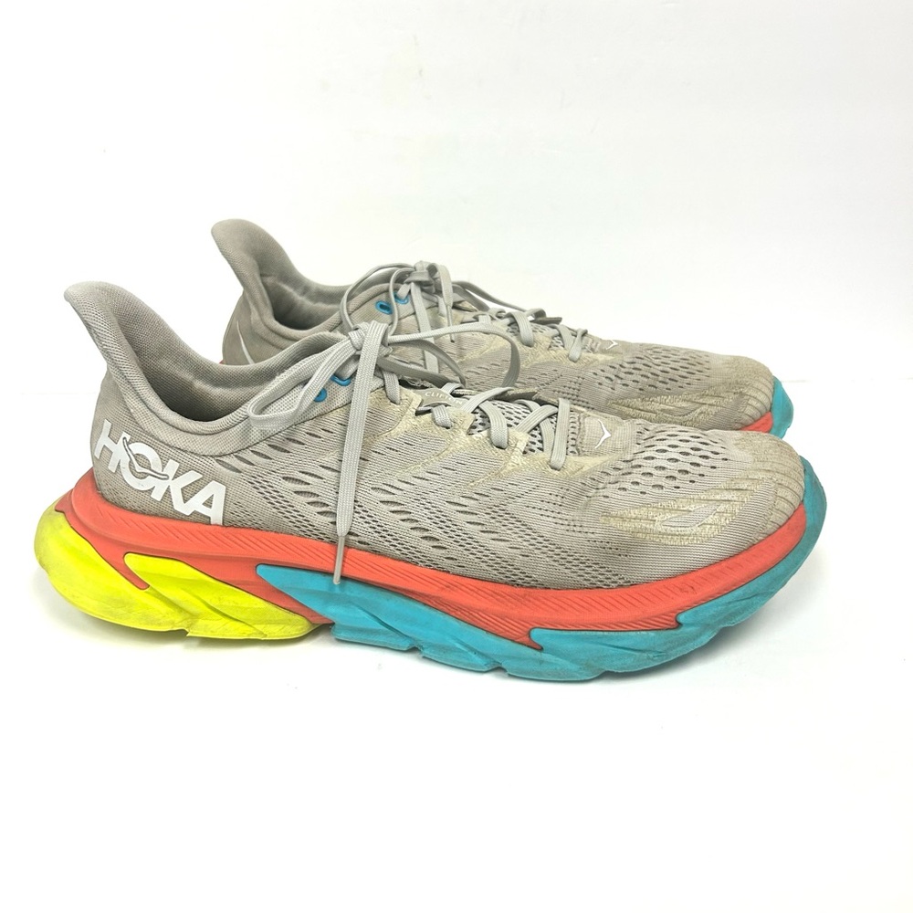 HOKA Men's Running Shoes Clifton Edge 11.5 Performance Sneakers Gray Multi - Picture 3 of 11